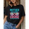 Women's Matching Mother Daughter Cruise T-Shirts - Black with Turquoise & Pink Lettering, Shirts for Mom & Daughter Cruise Outfits