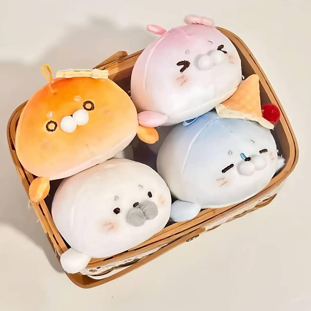 Ice Cream Seal Keychain Sakura Toast Seal Keyring Kawaii Sea Dog Pendant  Hanging Decoration