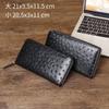 New Ostrich Pattern Men's Handbag Long Fashion Suit Clip Wallet Multi Functional Storage Bag Trendy