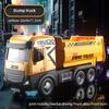 Dump Truck Alloy+Plastic Diecast Model Engineering Transport Play Vehicles Toys Sound Light Pull Back Collection Gift For Kids
