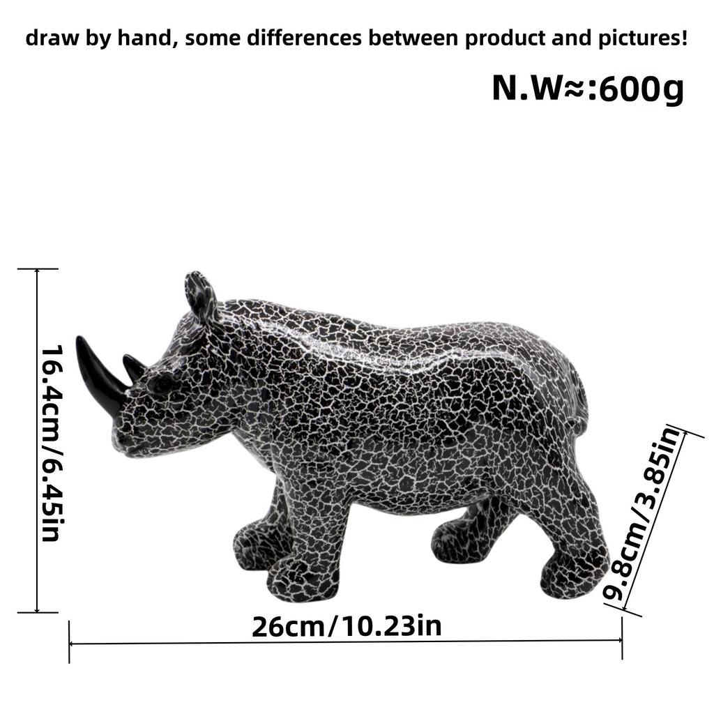 Nordic Creative New Colorful Rhino Ornaments Home Living Room Office Desktop Animal Resin Craft Decoration
