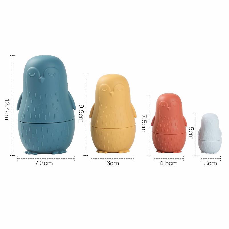 4/8Pcs Russian Nesting Dolls, Silicone Matryoshka Doll Easter Toys Educational Toy Stacking Nesting Dolls for Toddlers, Gift for Kids Boys Girls 4Pcs