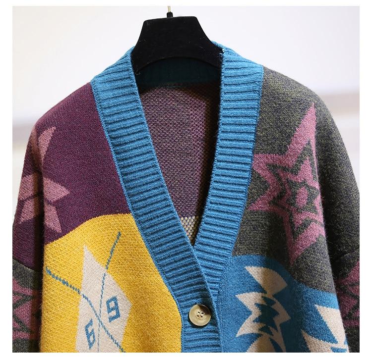 Sweater Women Loose Single-breasted Knitted Cardigan Sweater Female Spring Autumn