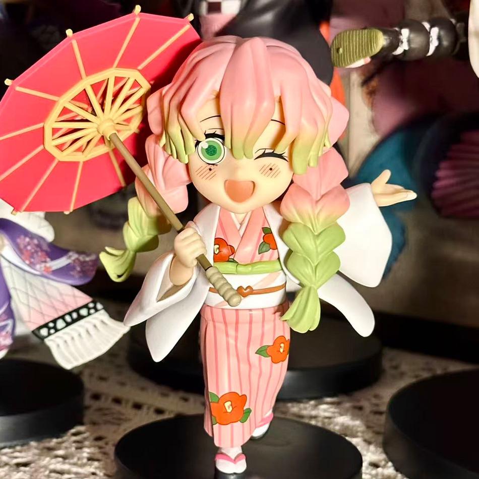 Anime Genuine Demon Slayer Action Figure Plum Rain Series Kochou Shinobu Tomioka Giyuu Kanroji Mitsuri Mystery Box Toy Gift