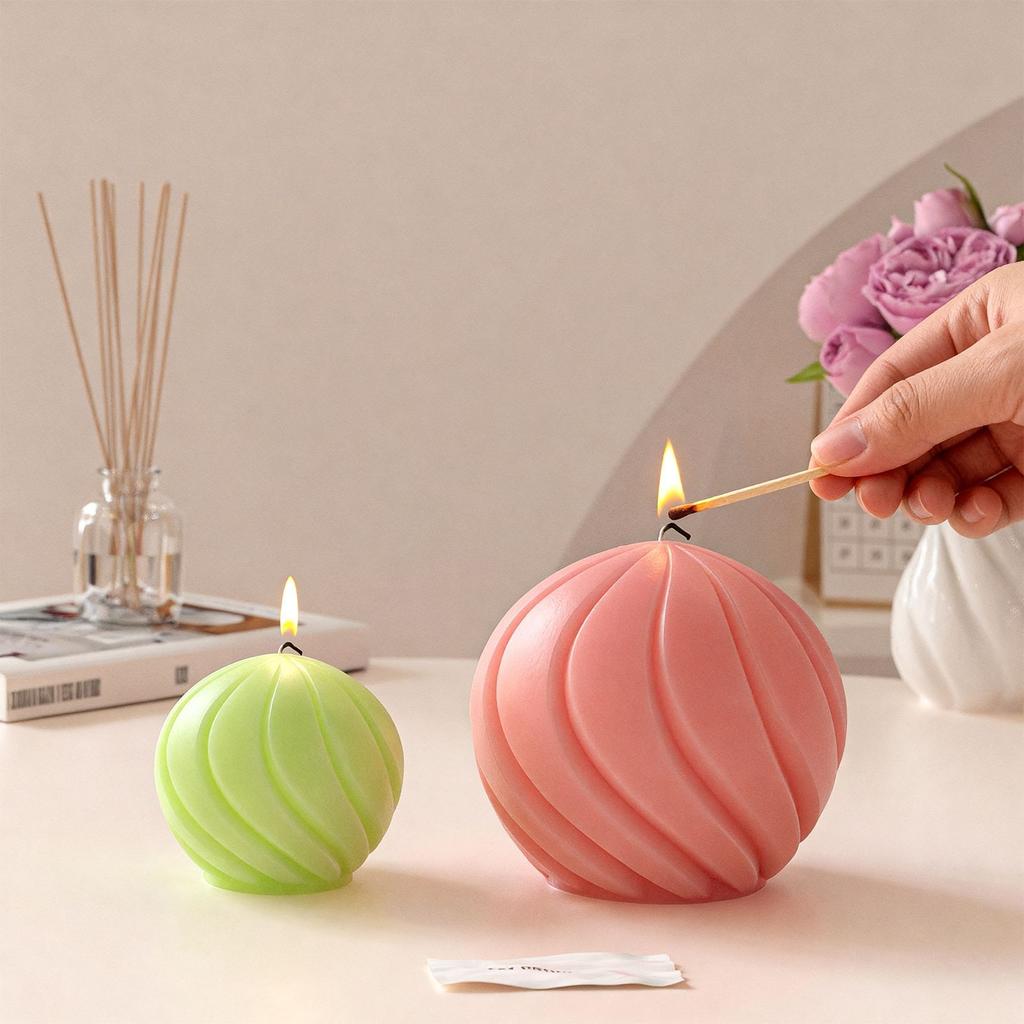 Candle Making Mold Silicone Epoxy Mold Spiral Silicone Mold White For Diy Crafts Scented Candle Making Home Decoration