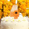 Orange Daisy Number Birthday Number 0-9 Candles for Birthday Cake, Glitter Flower Candle for Girls Birthday Party Decorations