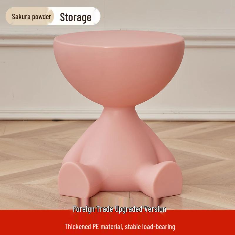 Mini Bear Movable Bedside & Sofa Side Table with Storage Rack