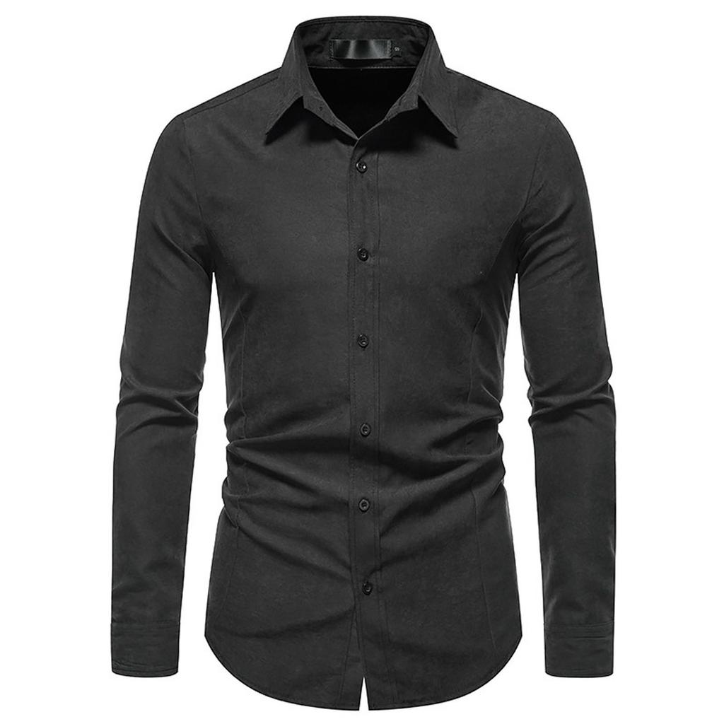 Men's Fashion Casual Long Sleeve Slim Fit Color Suit Shirt Top Blouse