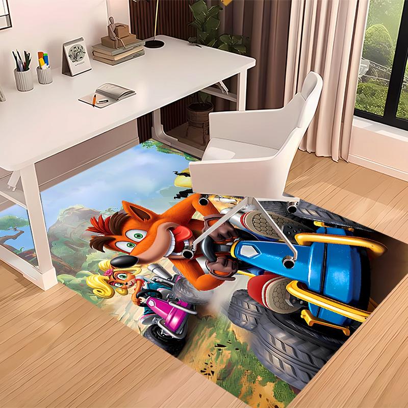 Crash Bandicoot Printed Absorbent Washable Carpet, Non-Slip Bathroom Mats, Kitchen Rugs, Yoga Mat,Living Room Entrance, Camping Picnic Rugs