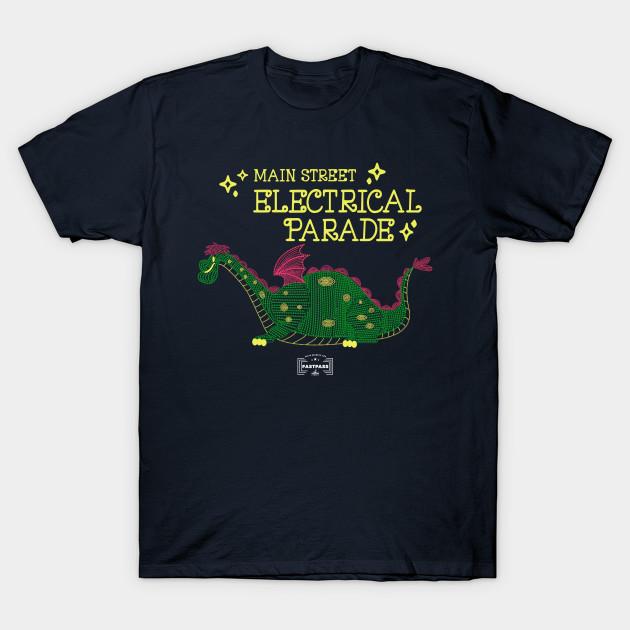 Men Black Print T-shirt Elliot Main Street Electrical Parade No-Cut Transfer Paper Print Cotton Tshirt L тёмно-синий