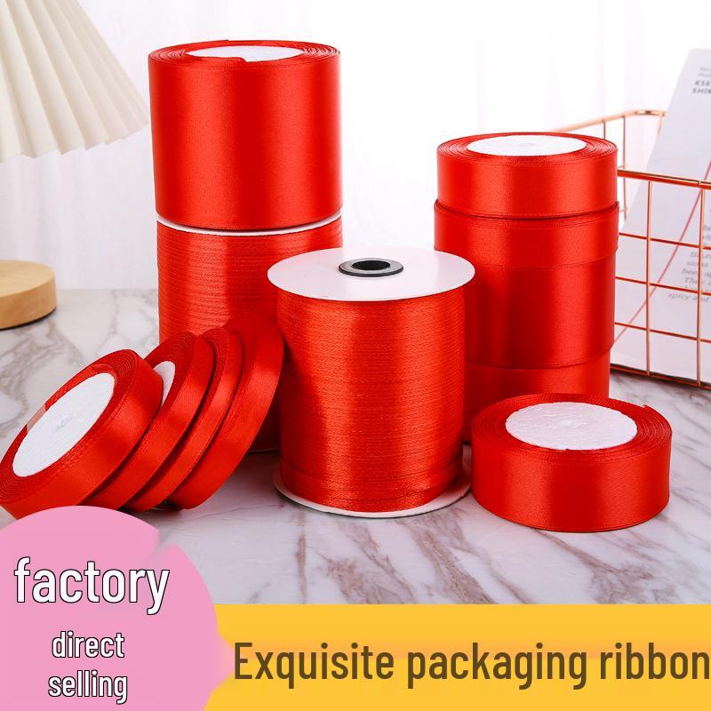 0.3-8cm Red Ribbon Bows for Wedding Candy Box Gift Packaging Decoration