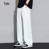 Yalu Men's Lightweight Ice Silk Quick-Dry Straight-Leg Pants