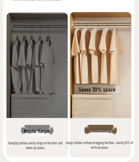 Short-neck Non-slip Clothes Hanger: Skin-feel Film, No Marks, Prevents Shoulder Bumps, Ideal for Home Storage and Organization.