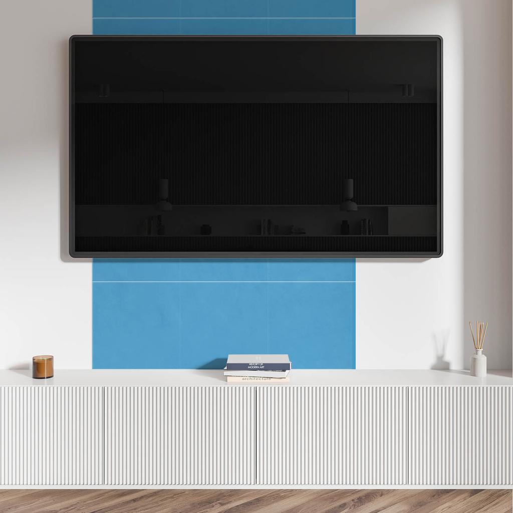 Self-adhesive Vinyl Decorative Tiles with Print, Sky Blue, 9x30x30 cm
