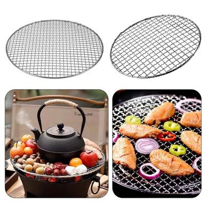 New Stainless Steel Grill Racks Reusable Nonstick Barbecue Net Round Roast Grate Net