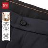 Hongdou Men's Wool Blend Wrinkle-Resistant Straight-Leg Trousers
