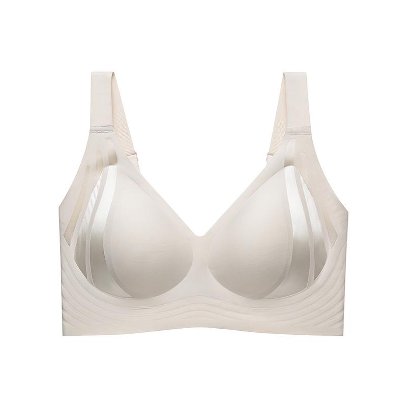 Seamless V-Neck Minimizer Bra: Wide-Strap, Plus-Size, Jelly EF Cup