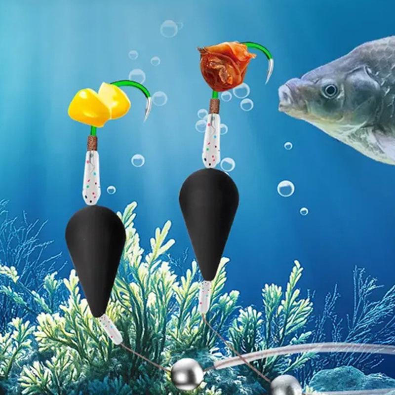 Double Hook Bottom Fishing Rig - Water-Resistant, Mud-Proof Leader for Black Pits