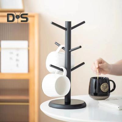 Albero Porta Tazze in Bambù 6 Ganci Porta Tazze da Caffè Antiscivolo Porta Tazze da Caffè Facile da Montare Porta Tazze Organizzatore per Bancone Cucina