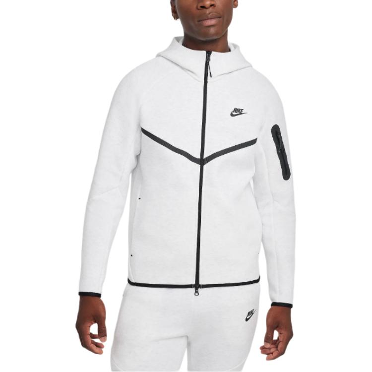 Nike Sportswear Tech Fleece Windrunner Hoodie Birch Heather/Black Men Streetwear HV0949-051