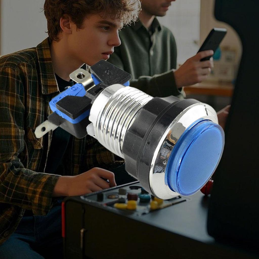 Yazisam Arcade-Spielkonsolen-Taste, Arcade LED-beleuchteter Druckknopf - Kleine runde Tasten