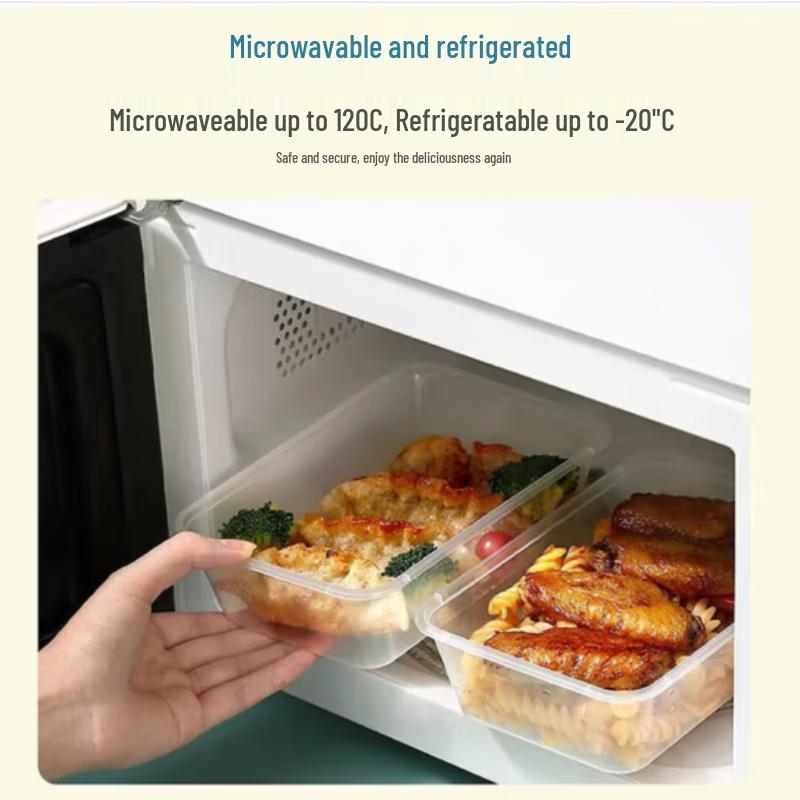Disposable Rectangular Food Containers with Lids