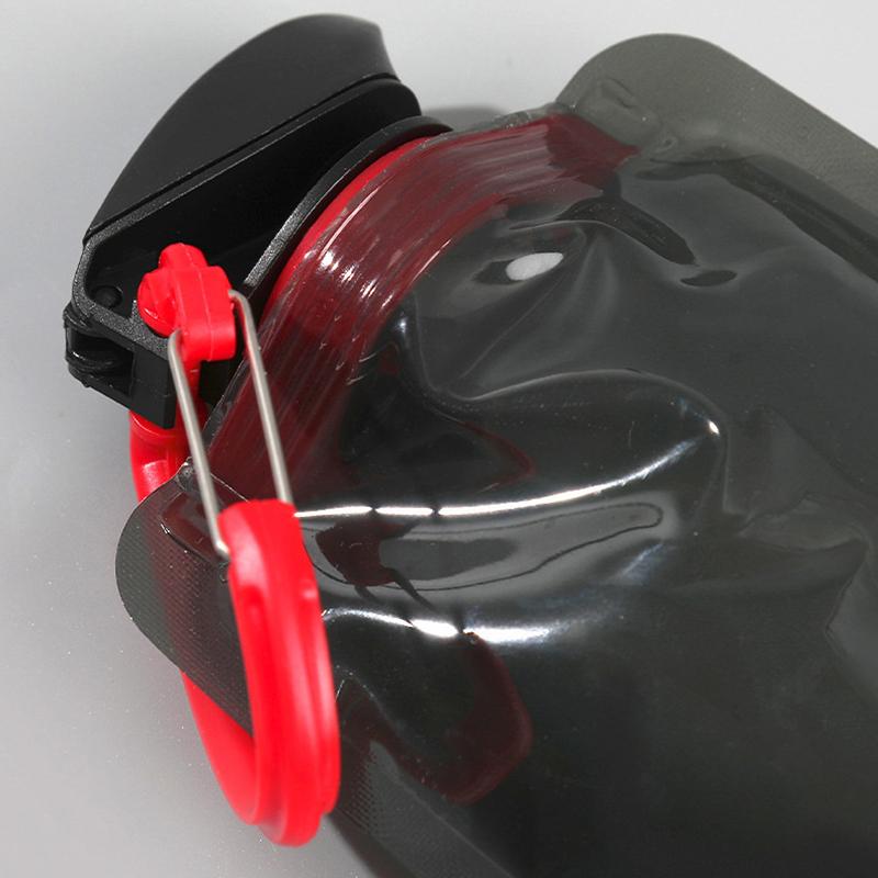 Faltbare Wasserflaschen Flexible Wiederverwendbare Reisetasche Weiche Flasche Wasserbeutel mit Karabinerclip