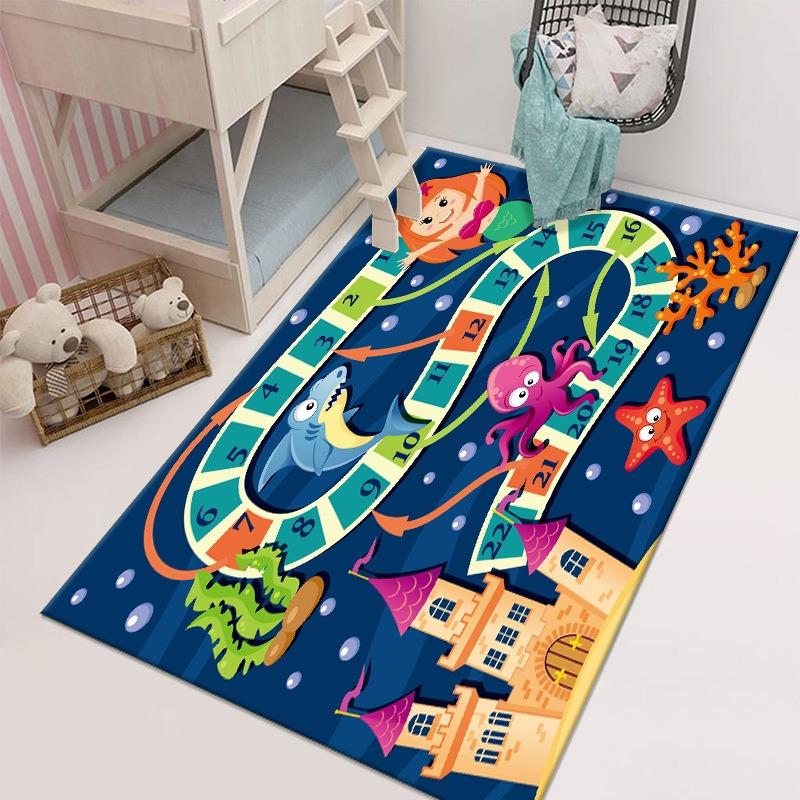 City Traffic Parking Carpet Cartoon Educational Children Play Mat Non Slip Rugs for Bedroom Decor Home Decoration Washable Rug