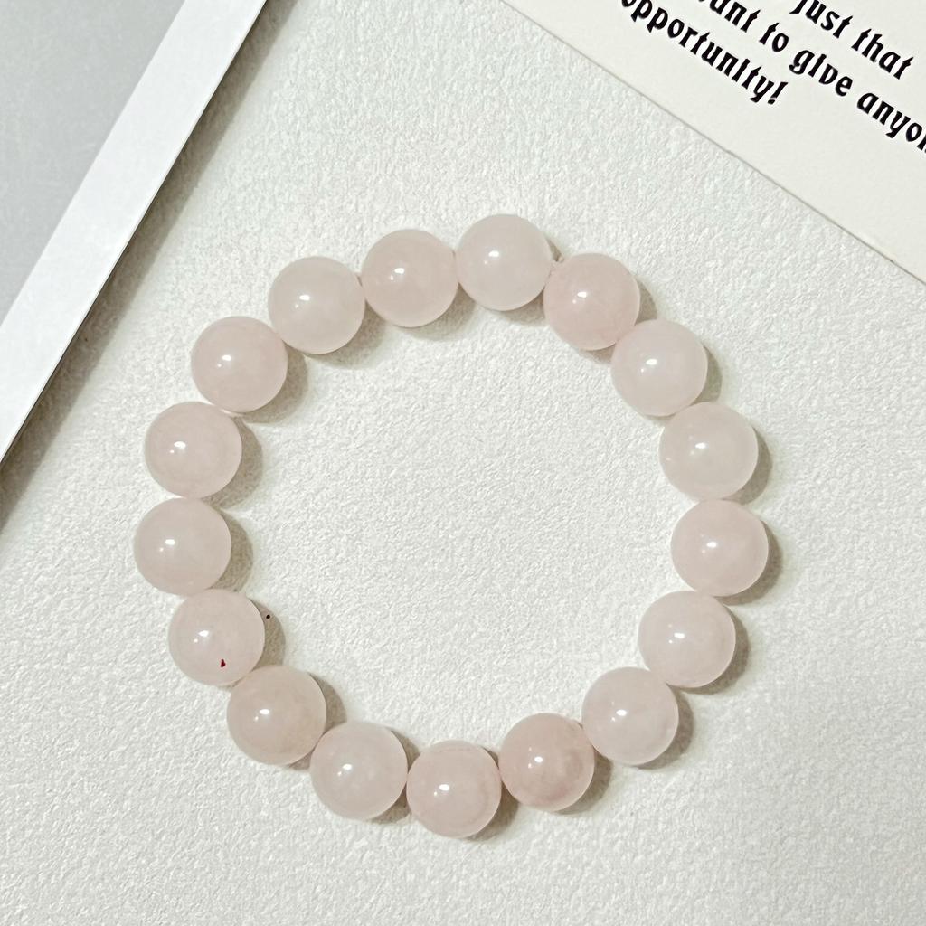 Pink Crystal Bracelet for Women 8mm Round Beads Beaded Bracelets 10mm Semi-Precious Gemstone Bangle Jewelry Gifts