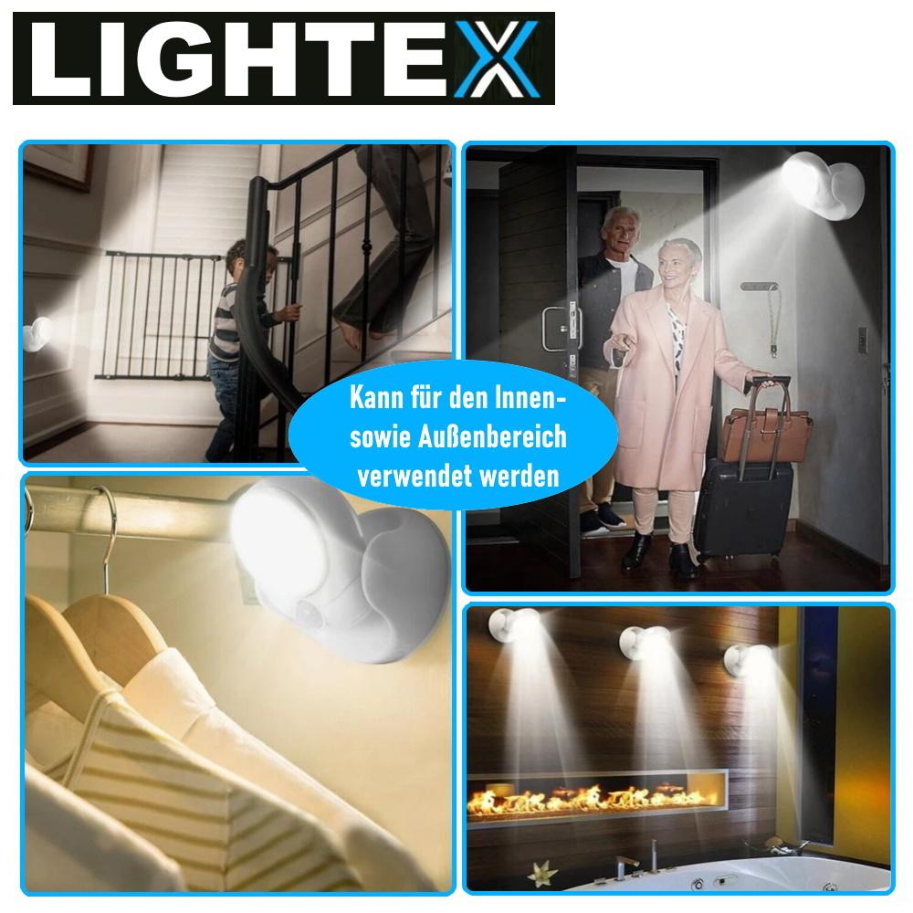 LIGHTEX LED Wall Lamp Wall Light with Motion Detector Battery Indoor Outdoor