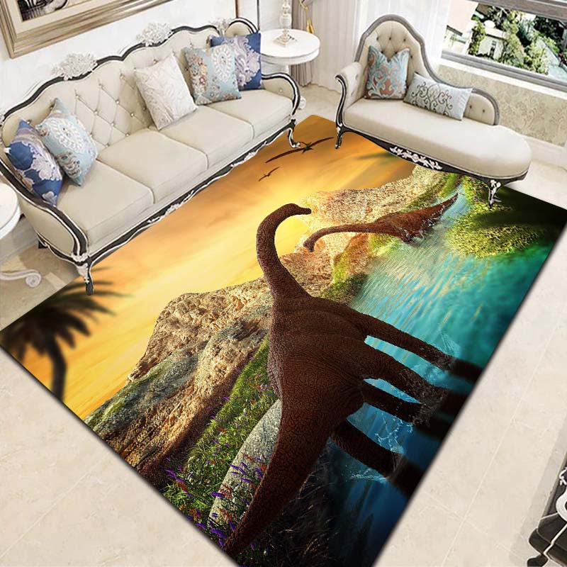 Cartoon Animal Collection Wolf Eagle Cat Dog Dragon Peacock Flannel Carpet Living Room Bedroom Decoration Anti slip Bathroom rug