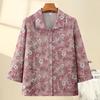 Women's Floral Print 3/4 Sleeve Loose Blouse