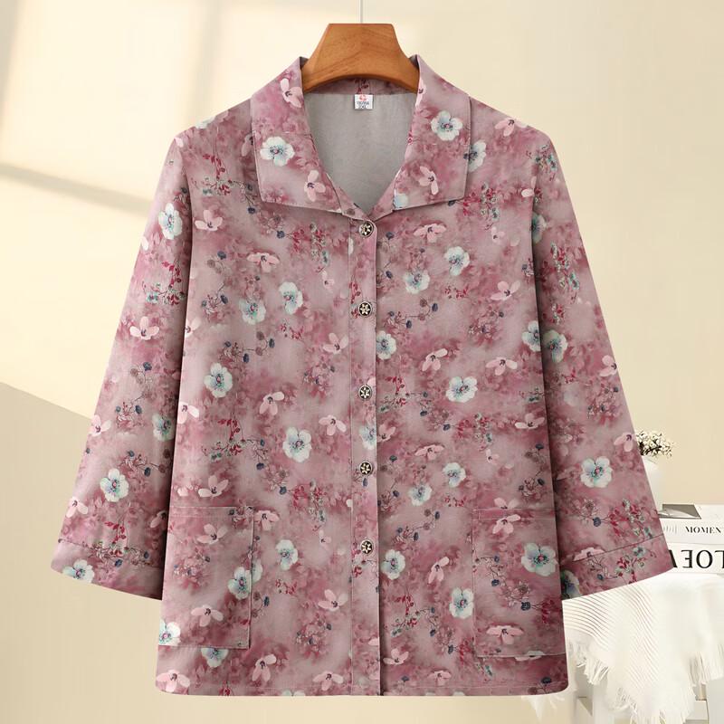 Women's Floral Print 3/4 Sleeve Loose Blouse