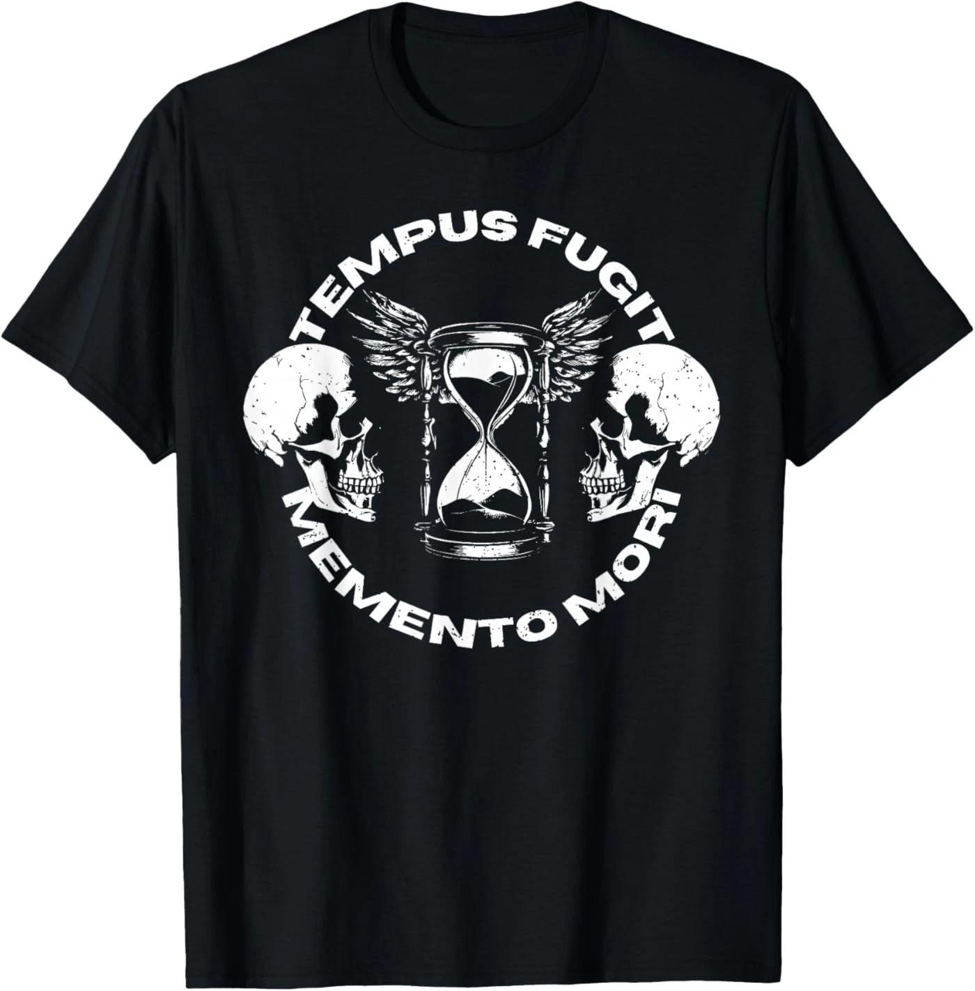 Футболка с готическим дизайном  Tempus Fugit Memento Mori  (Время летит, Помни о смерти) XL