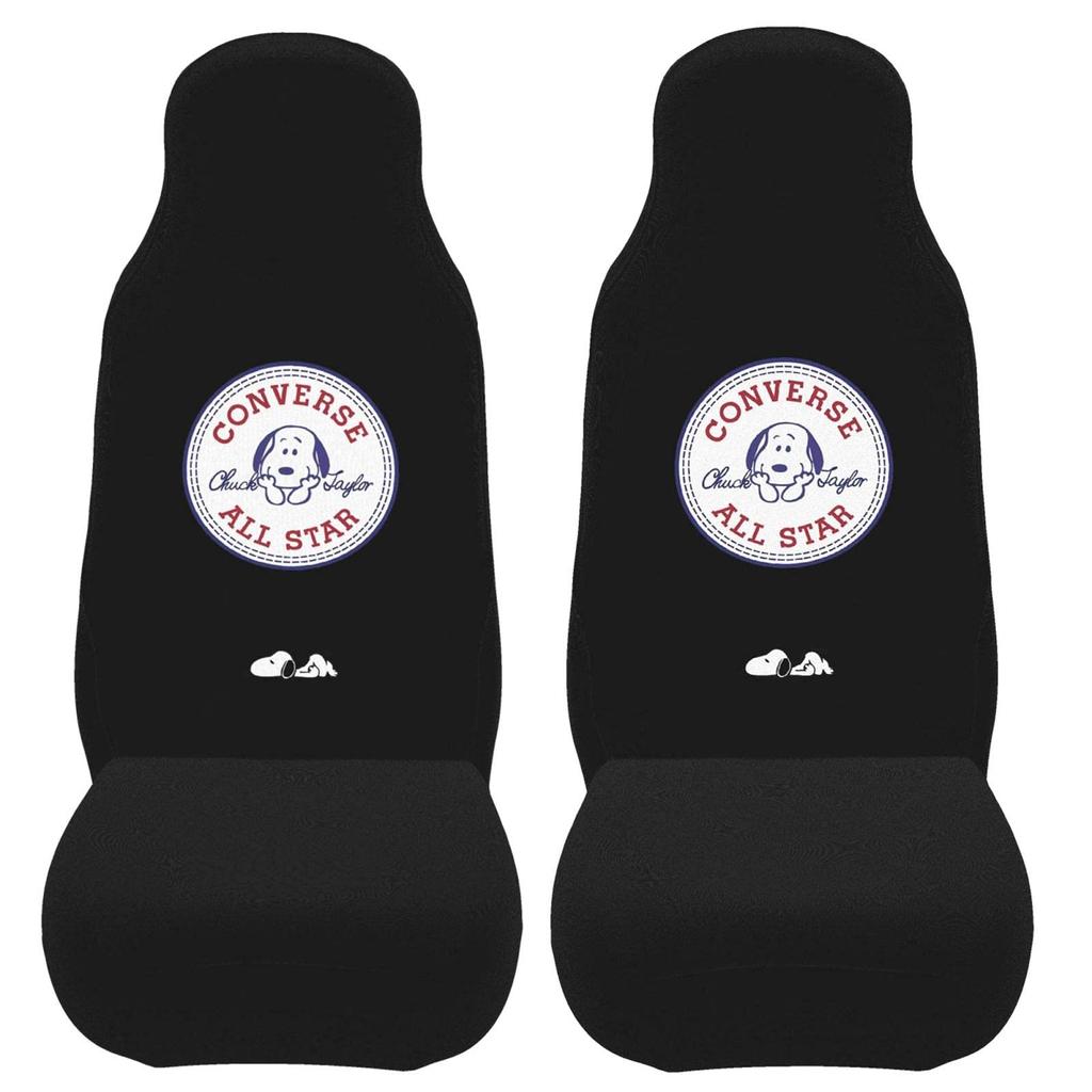 Snoopy Car Seat Set of Front Seat Covers for Light and Standard Full Coverage for Driver and Passenger Black Covers, 2, Cars, Seats,