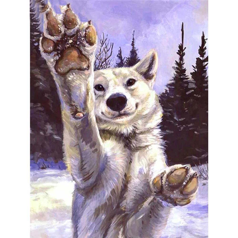 Pictură cu diamant 5D DIY, Animal, Crăciun, Mozaic cu diamant, Broderie cu diamante, Set complet, Seturi cu punct de cruce, Cadouri pentru decorarea casei