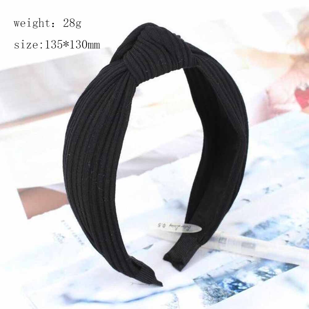Cross-Knotted Solid Color Fabric Headband