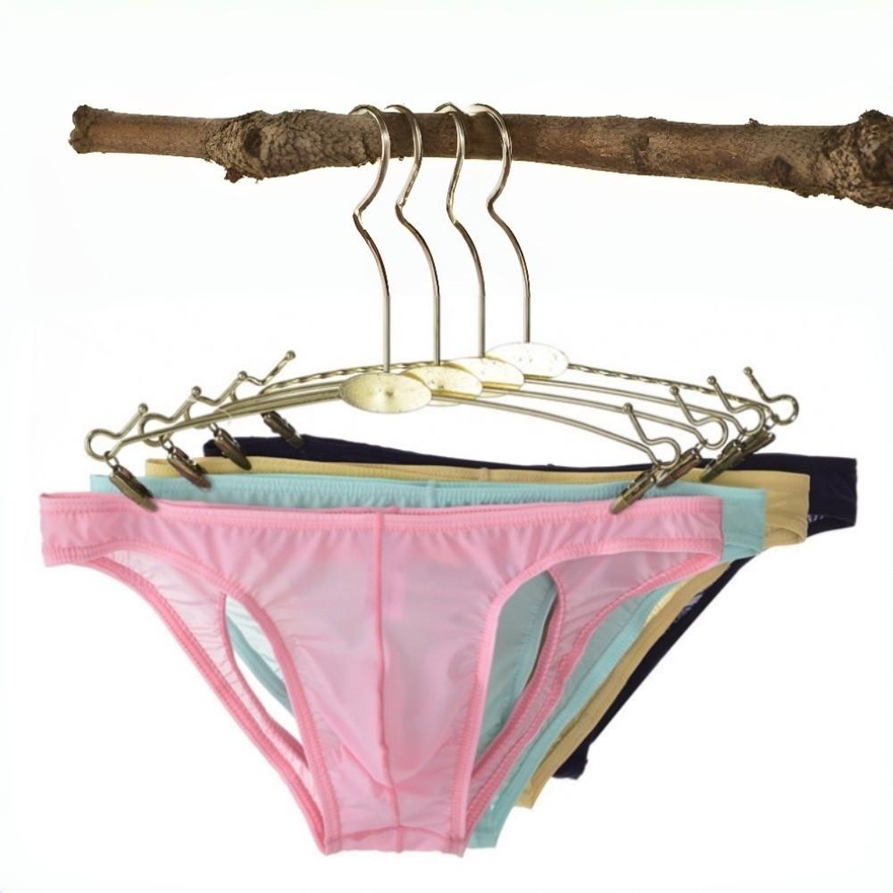 See-through Back Hole Briefs U Convex V Thongs Fashion Men's Pouch Shorts  Male