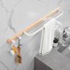 Wood White Bathroom Single Towel Rod Aluminum Wall Hanging Bath Towel Rack With Hook Shower Bar Storage Bathroom Accessories
