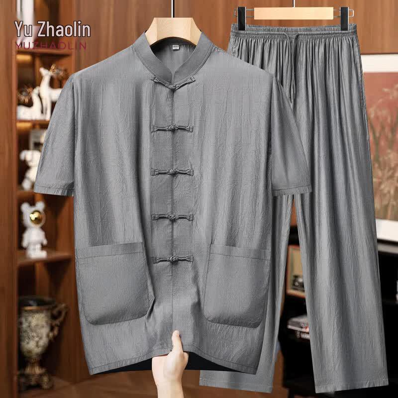 YUZHAOLIN Men s Traditional Summer Tai Chi Suit 5XL