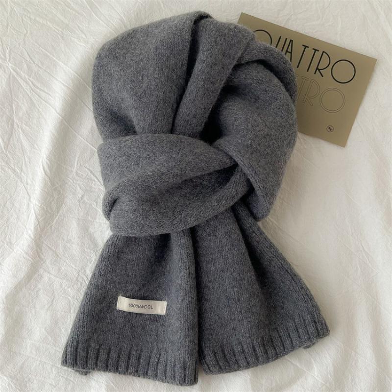 Selected Australian pure wool 100% cashmere scarf New versatile boys and girls winter warm knitted scarf