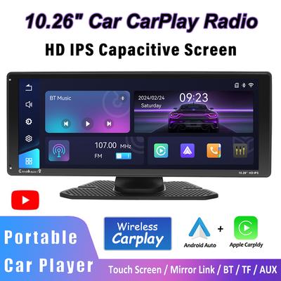 10,26-calowe przenośne radio samochodowe Bezprzewodowe Carplay HD Wyświetlacz IPS Ekran dotykowy Odtwarzacz MP5, Wbudowany Youtube, Mirror Link Transmisja FM Autoaudio DSP
