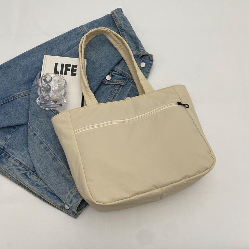 Einfarbige Handtasche, große Kapazität, Damen-Einkaufstasche, Pendler-Umhängetasche