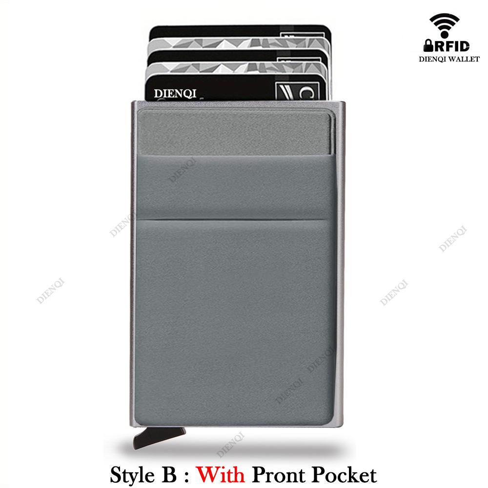 Portafoglio Portatessere RFID Uomo Sottile Mini Minimalista Portafogli Metallo Porta Badge Bancario Custodia Portafoglio per Uomo Carteras Scelta