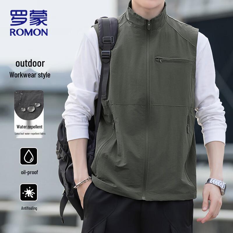 ROMON Men's Outdoor Multi-Pocket Fishing Work Vest