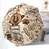 1pc BT21 Characters Automatic Folding Umbrella - Compact 8-Rib Design, Durable Plastic & Iron, Perfect Gift for Friends & Family, Outdoor Umbrella, Fa