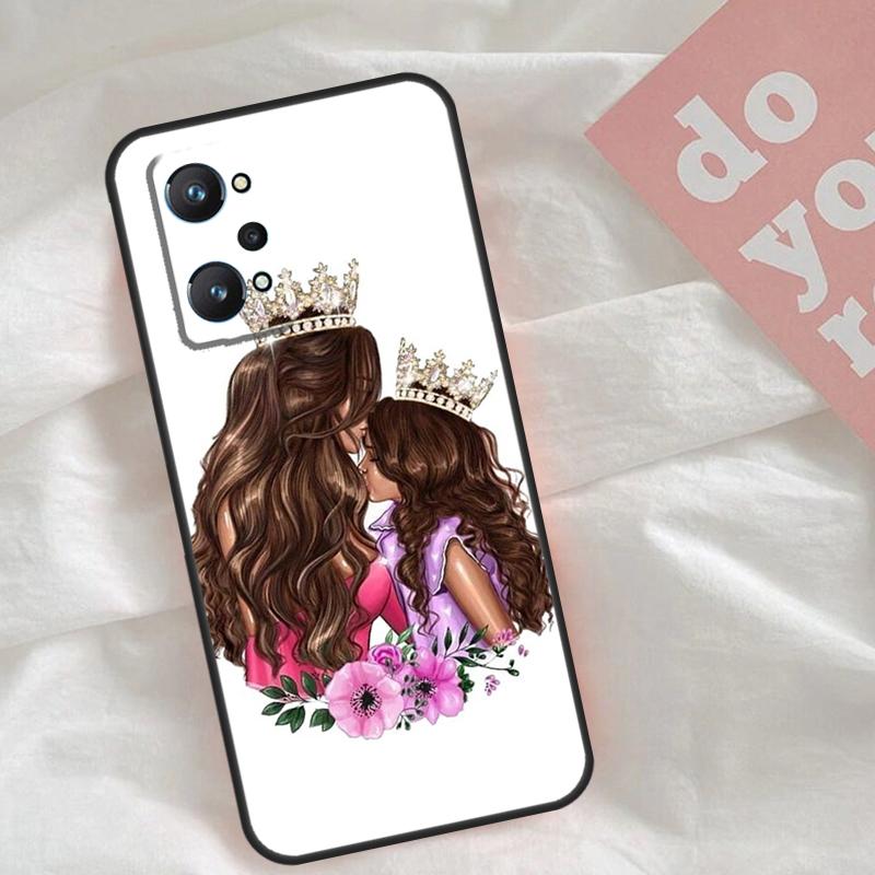 Baby Mother Brown Girl Family Case For Realme C75 C63 C61 C65 C67 C55 C51 C53 C35 C71 15 11 12 13 14 Pro Plus GT6 GT7 Pro