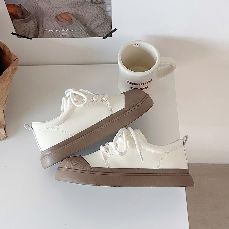 

Модная обувь Maillard, популярная, с большой головой, нишевый дизайн, универсальная студенческая обувь на доске с круглым носком, новая повседневная обувь на толстой подошве, маленькая розовая коричневая обувь 5.5(35)