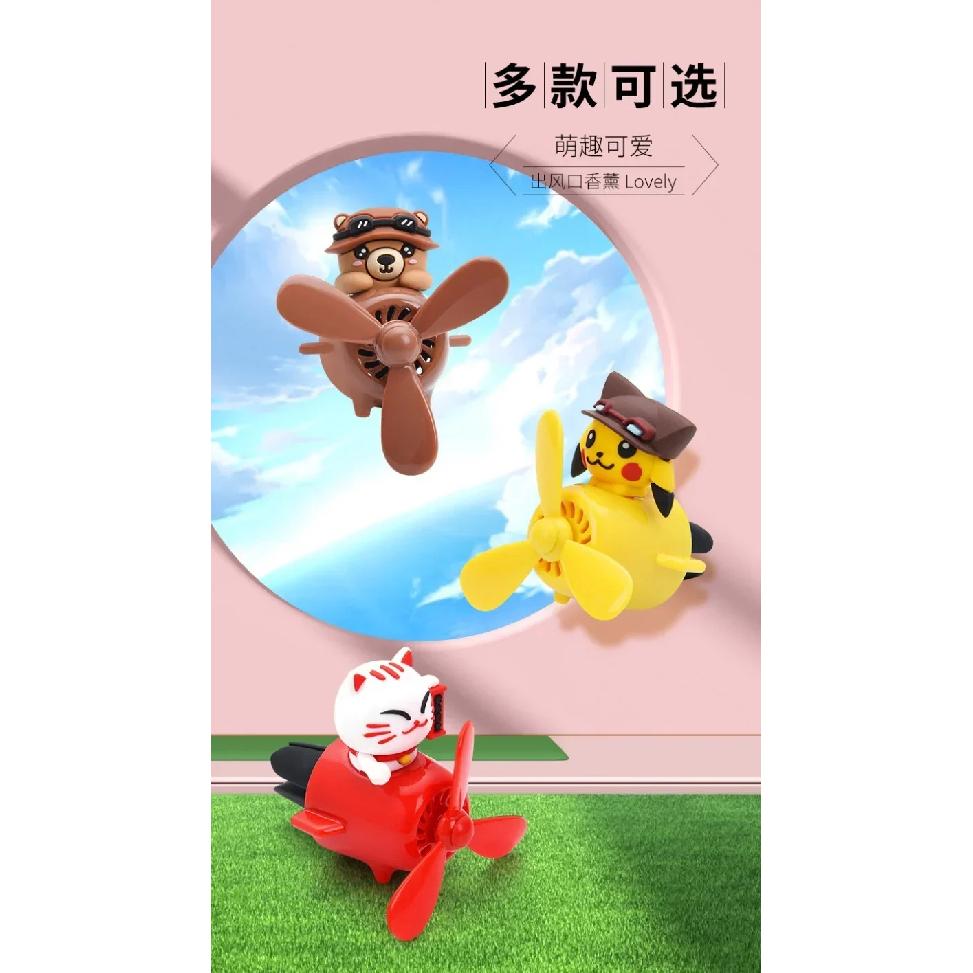 Anime Pikachu Go Rotating Propeller Cartoon Car Air Freshener Smell Perfume Diffuser Pilot Fragrance Air Car Fans Decor
