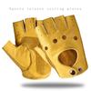 Men's & Women's Retro Half-Finger Non-Slip Cowhide Cycling Gloves for Autumn/Winter